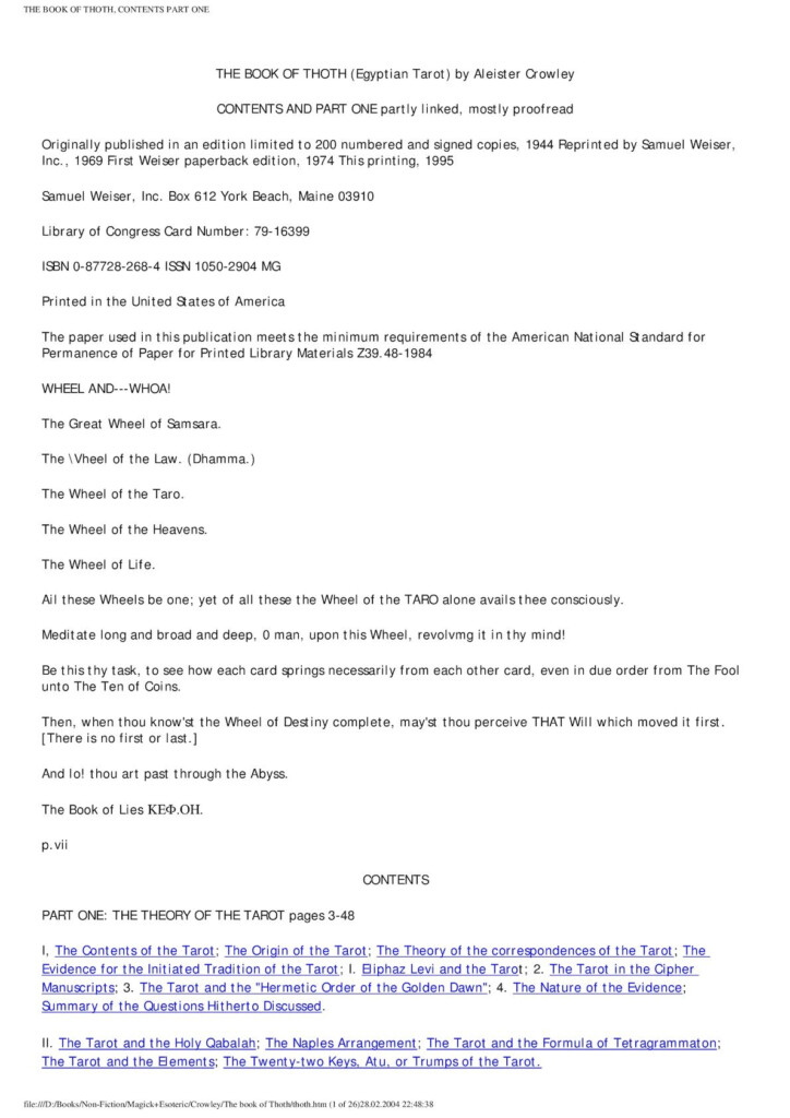 Calaméo Aleister Crowley The Book Of Thoth Calaméo Aleister Crowley The Book Of Thoth