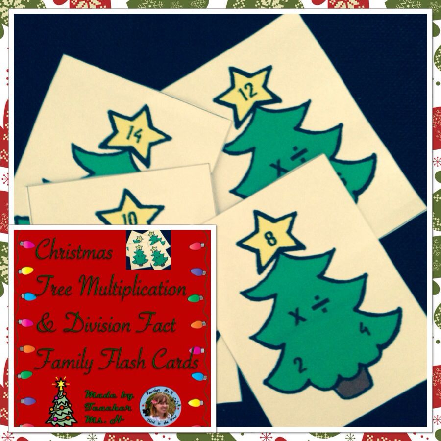 Christmas Multiplication And Division Fact Family Flashcards