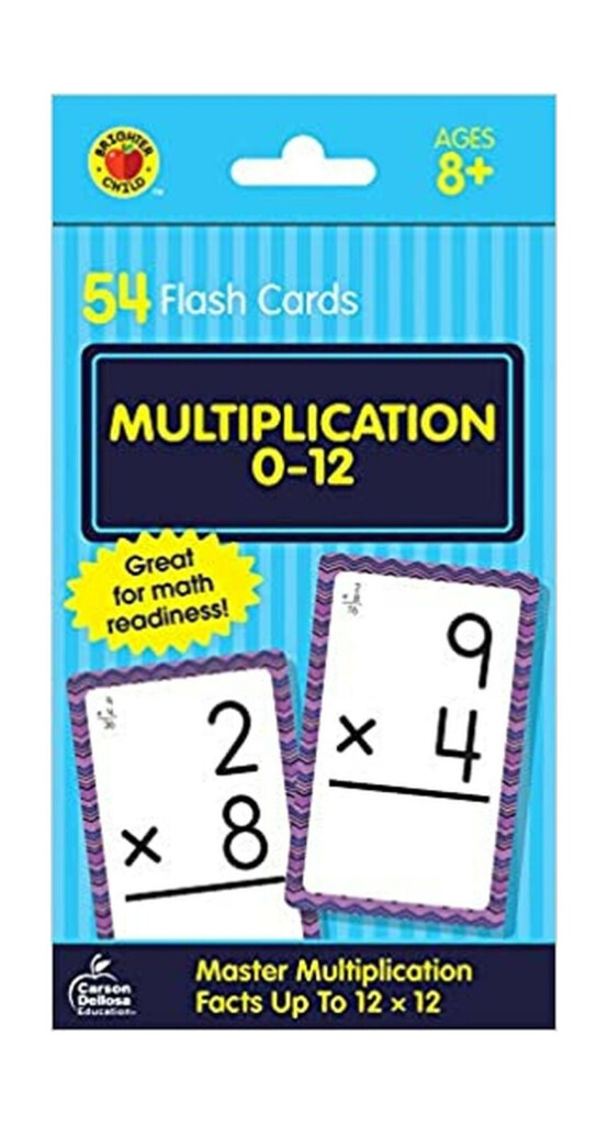 Cool Math For Kids Multiplication 0 To 12 Flash Cards Brighter Child