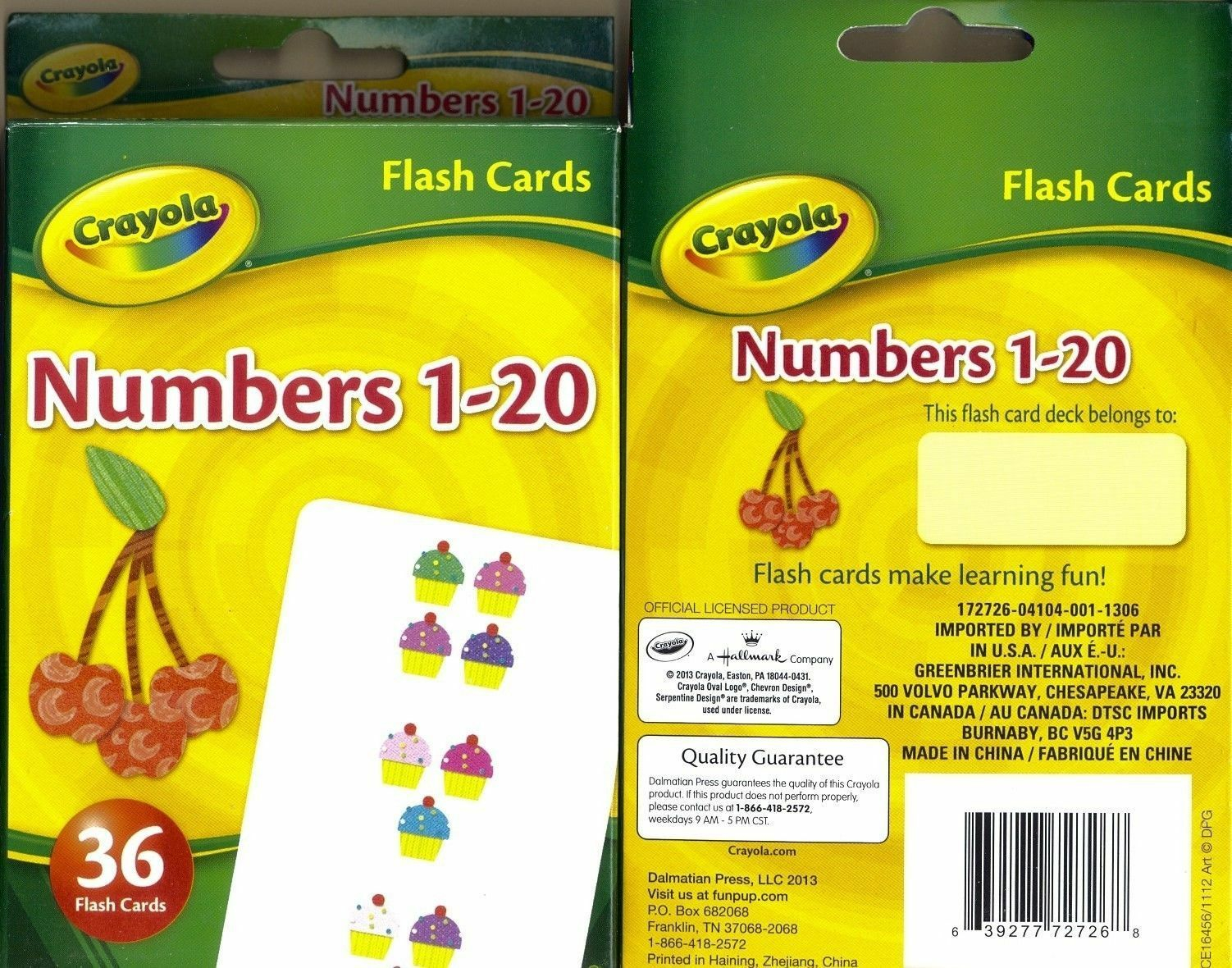 Crayola Flash Cards 36Ct Bundled Set Of 4 Numbers Colors Phonics Match Fast  Ship
