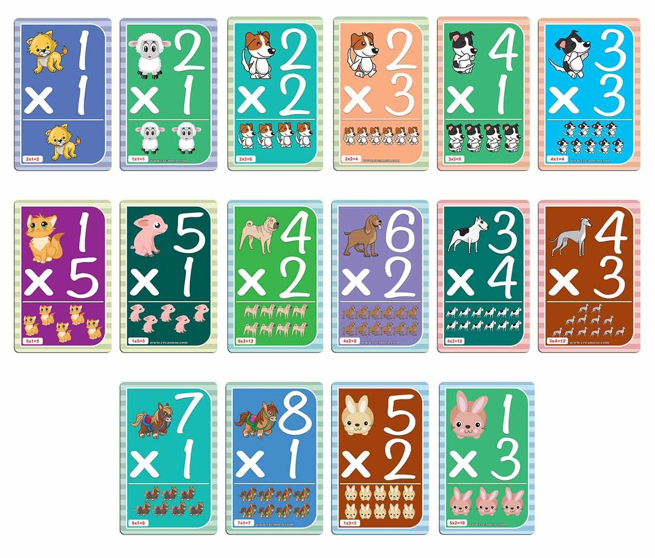 Creanoso Cute Animals Learning Multiplication 0-12 Flash