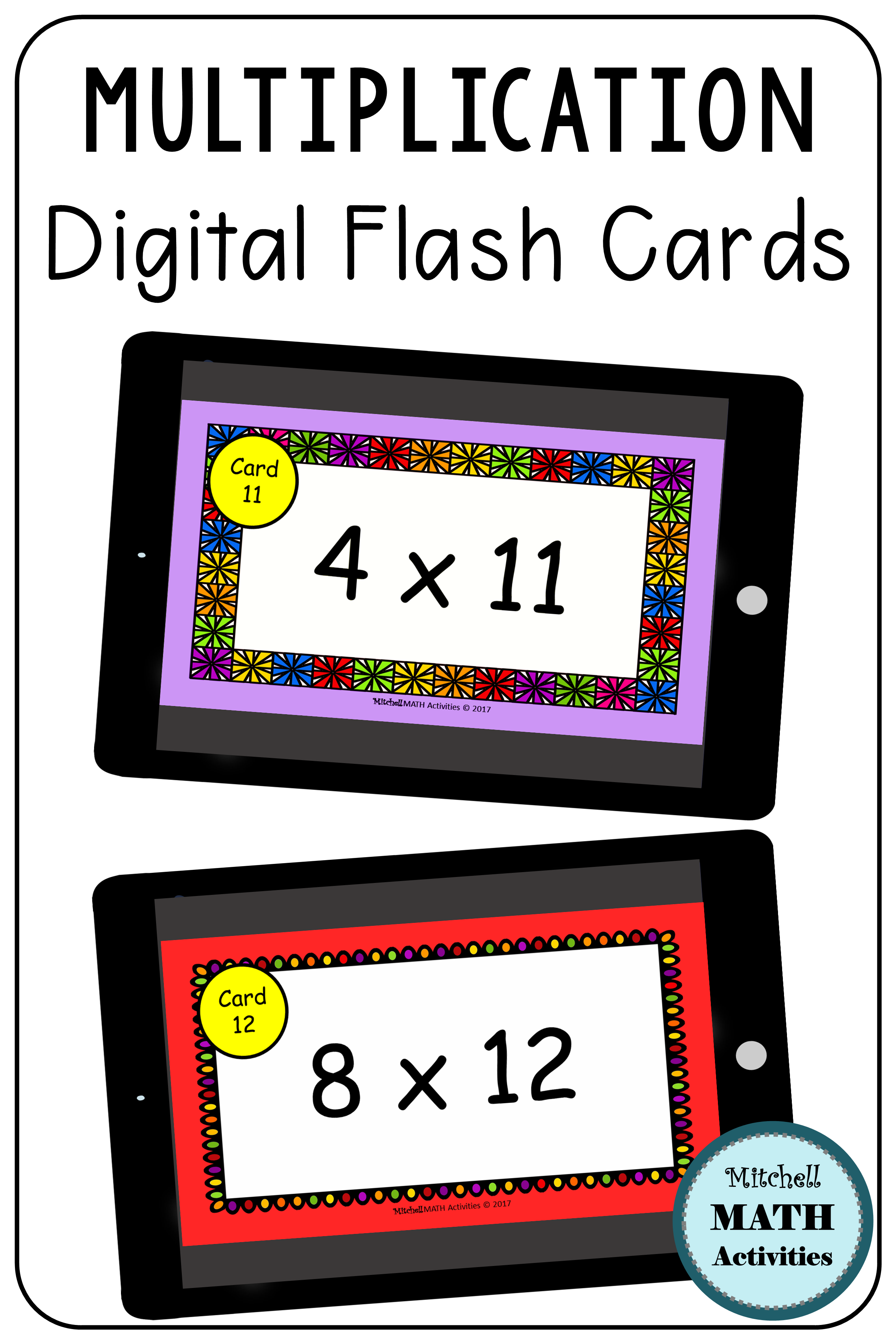 Digital Multiplication Flash Cards Bundle | Distance