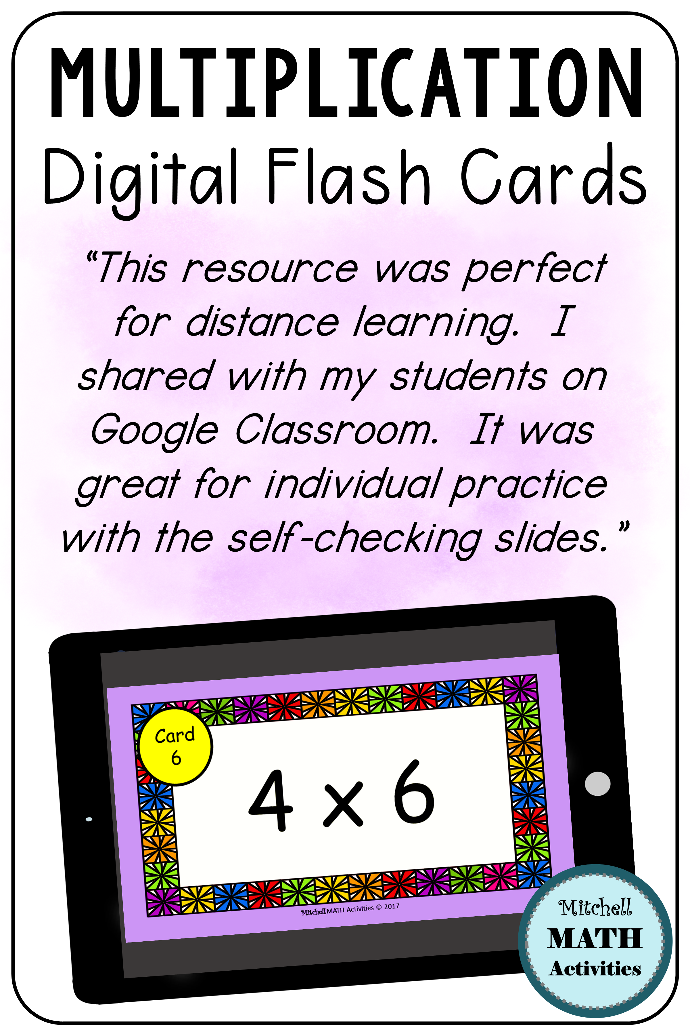 Digital Multiplication Flash Cards Bundle | Distance