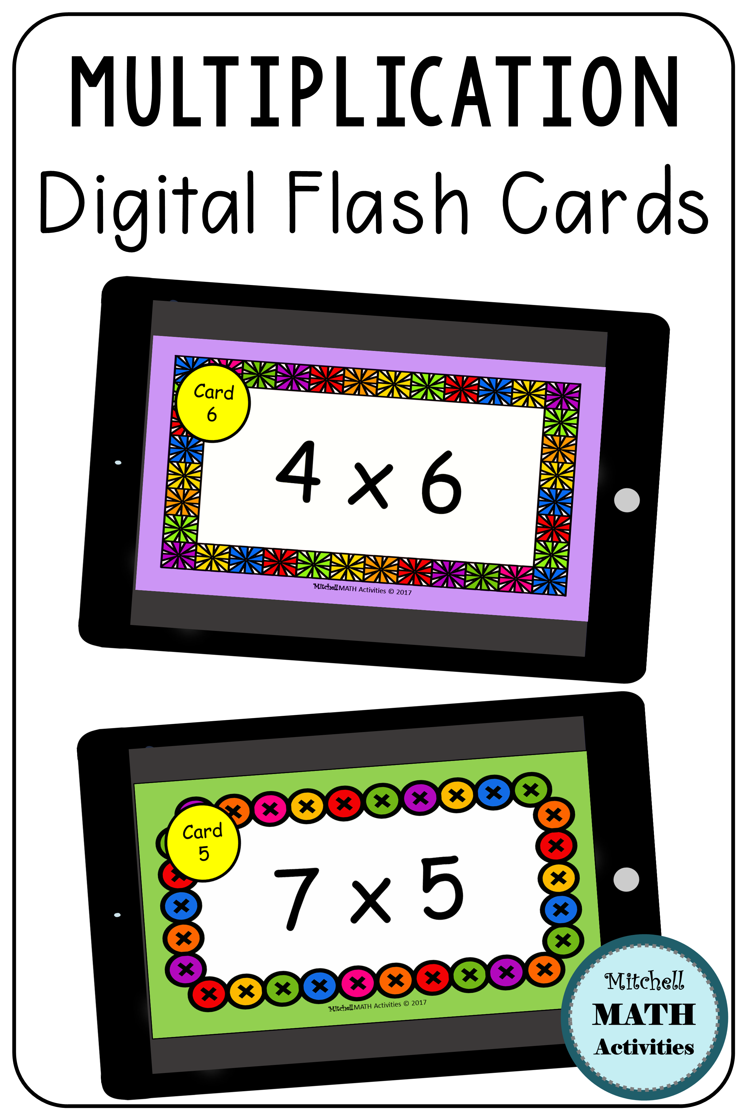 Digital Multiplication Flash Cards Bundle | Distance