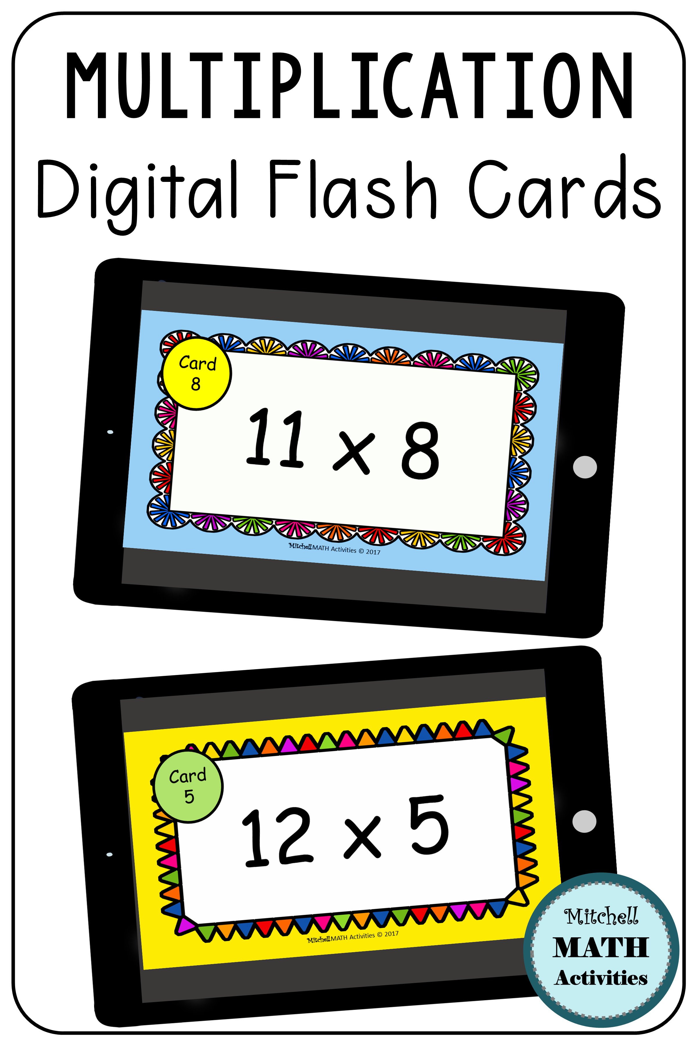 Digital Multiplication Flash Cards Bundle | Distance