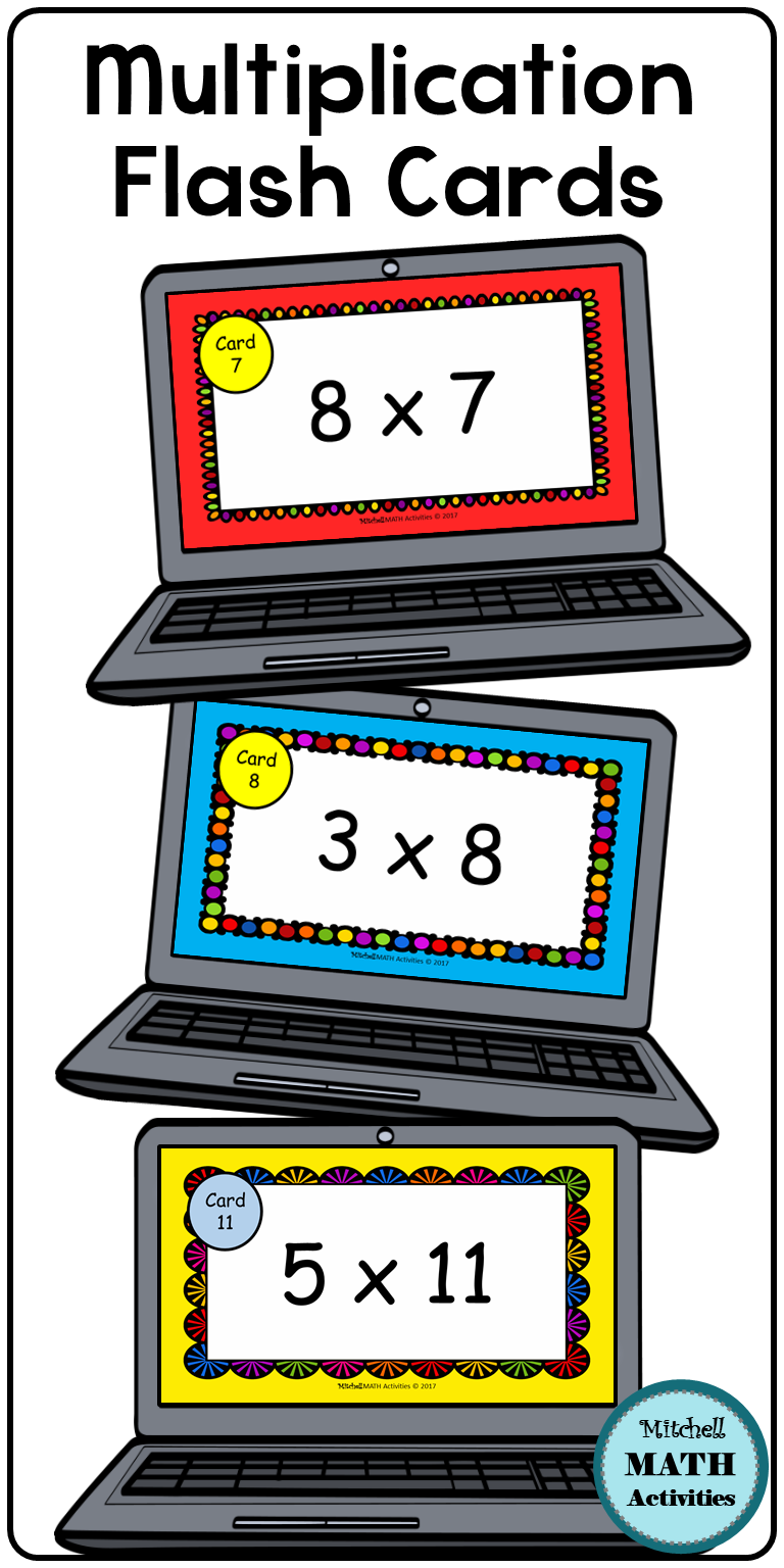 Digital Multiplication Flash Cards Bundle | Distance