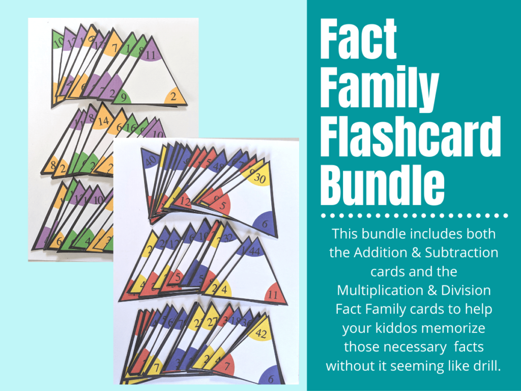 Fact Family Flash Cards Bundle (Addition, Subtraction, Multiplication &  Division)