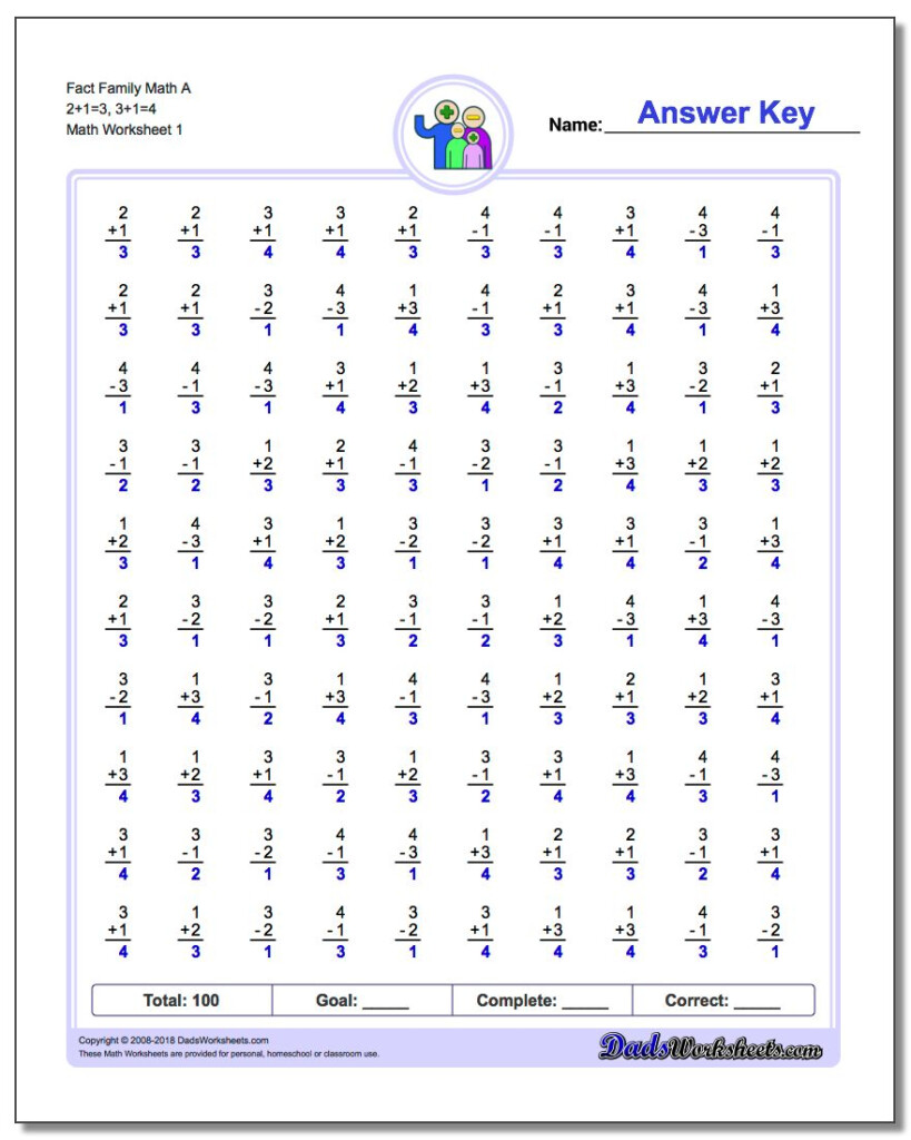 Fact Family Worksheets Fact Family Worksheets