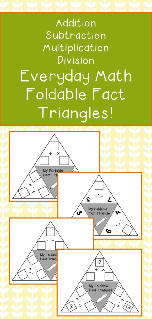 Fact Triangles Teacherspayteachers | Everyday Math Fact Triangles Teacherspayteachers | Everyday Math