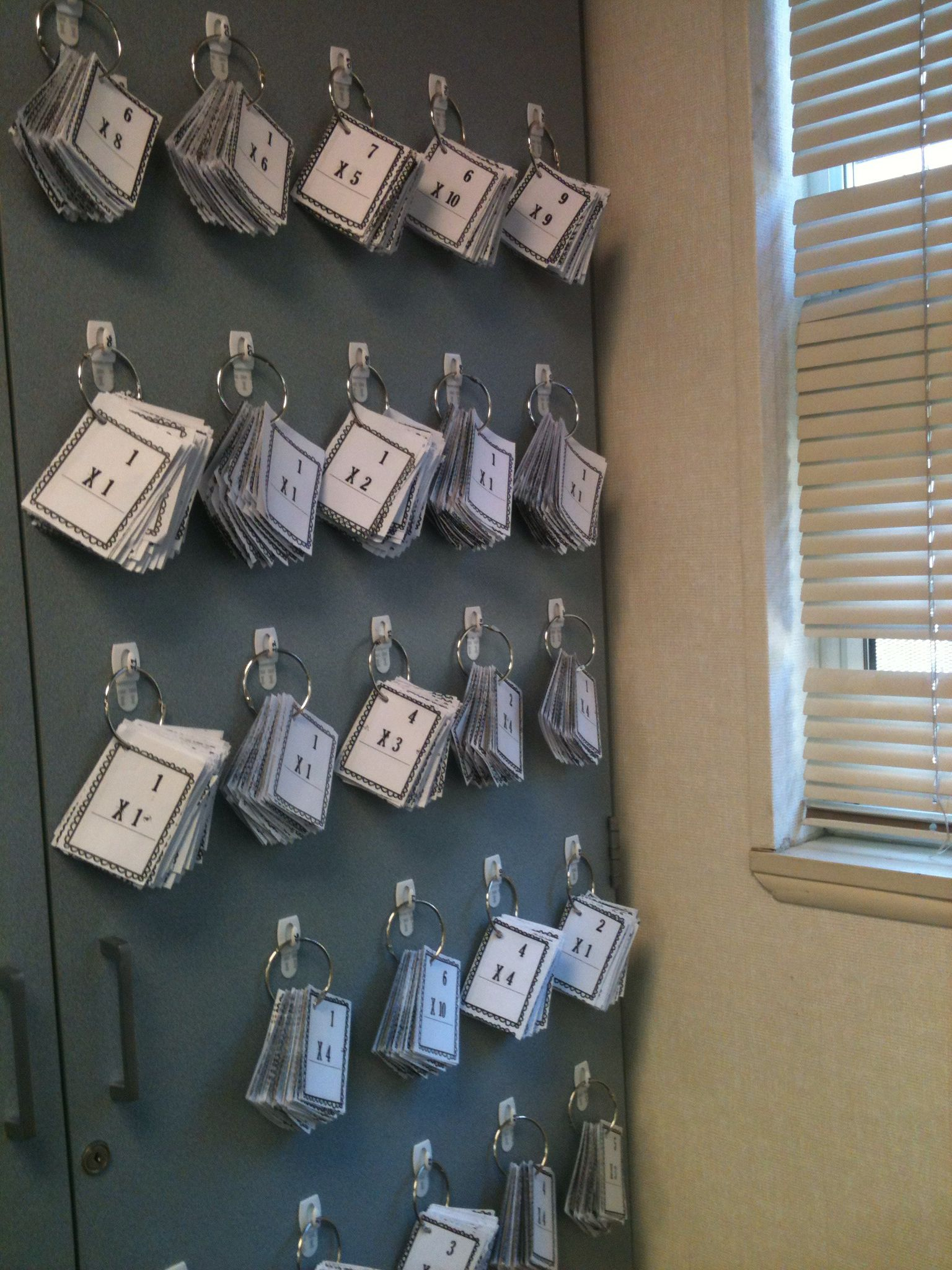 Flash Card Organization And Storage. I Used 3M Hooks And