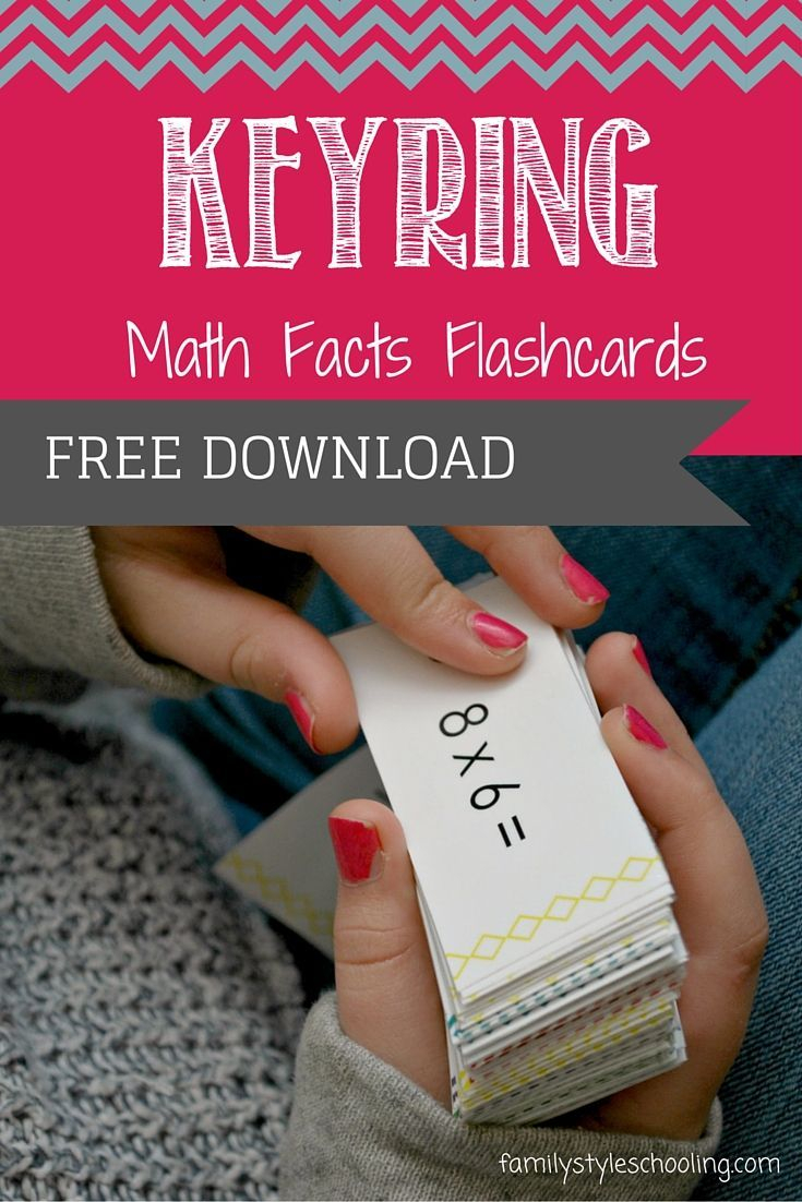Free Printable: Key Ring Math Facts Flashcards - Family