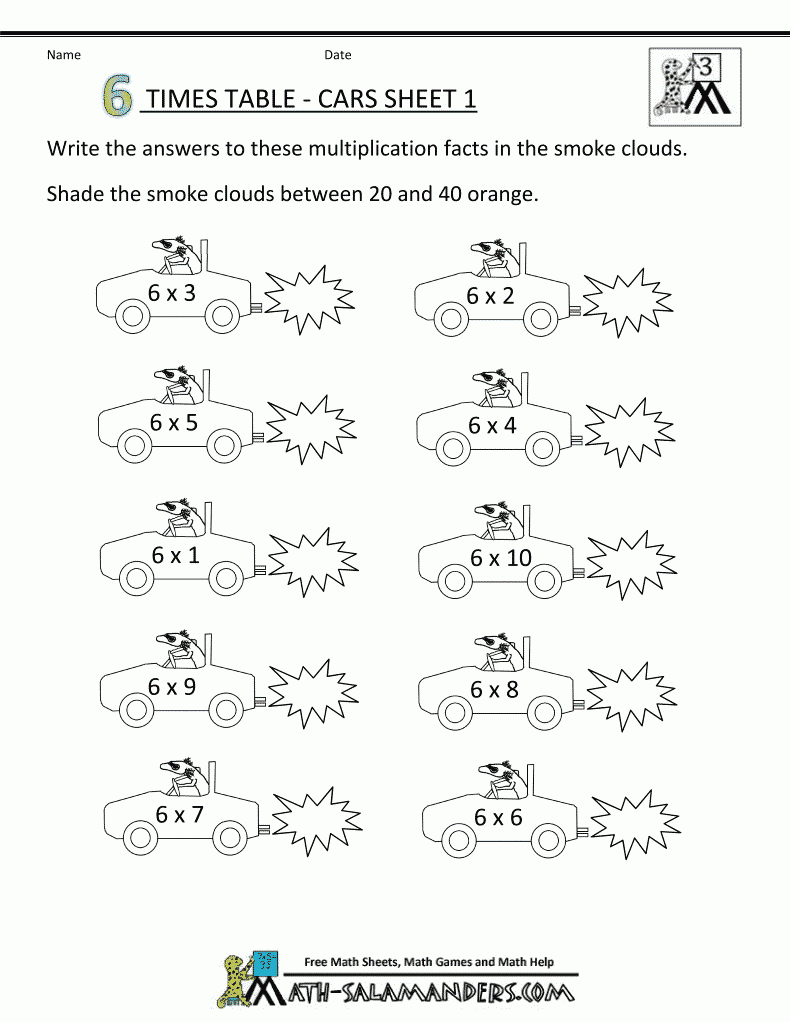 Free-Printable-Multiplication-Worksheets-6-Times-Table-Cars