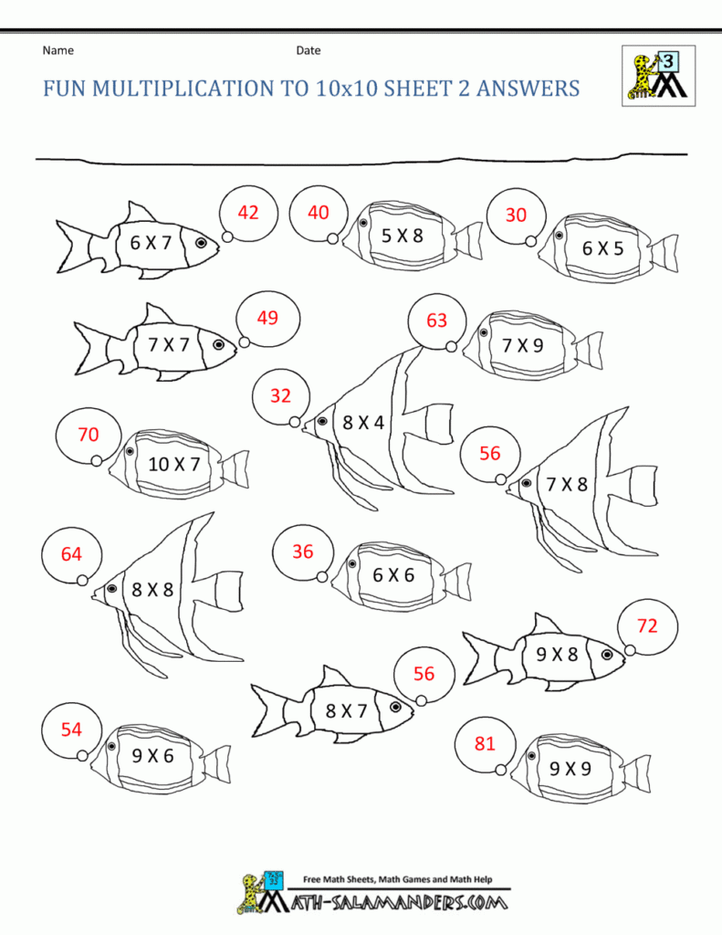 Fun Multiplication Worksheets To 10X10 Fun Multiplication Worksheets To 10X10