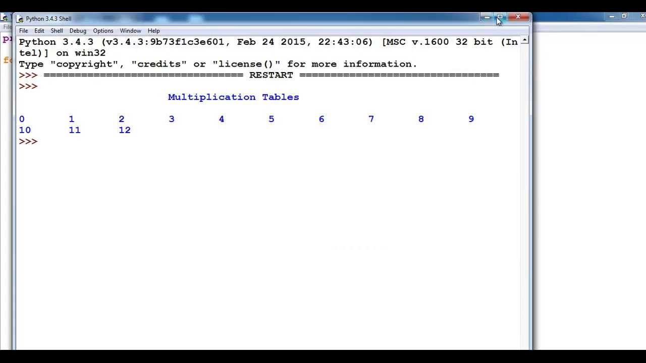 How To Create Multiplication Tables In Python With Nested For Loop