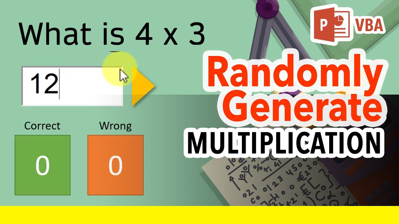 How To Make Powerpoint Multiplication Flash Cards Quiz Generator /  Interactive Maths Game [Ppt Vba]