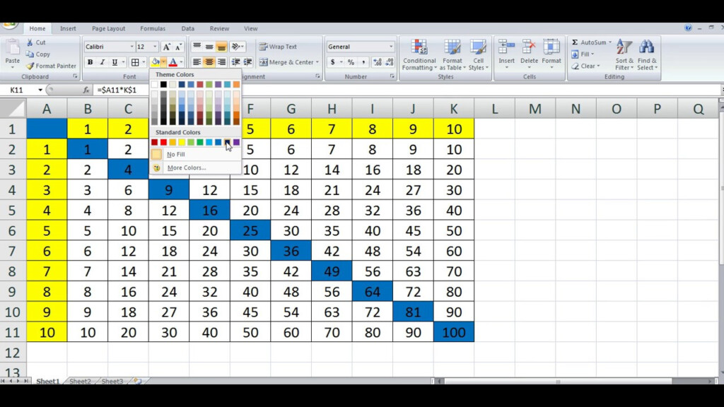 Create Multiplication Worksheets In Excel