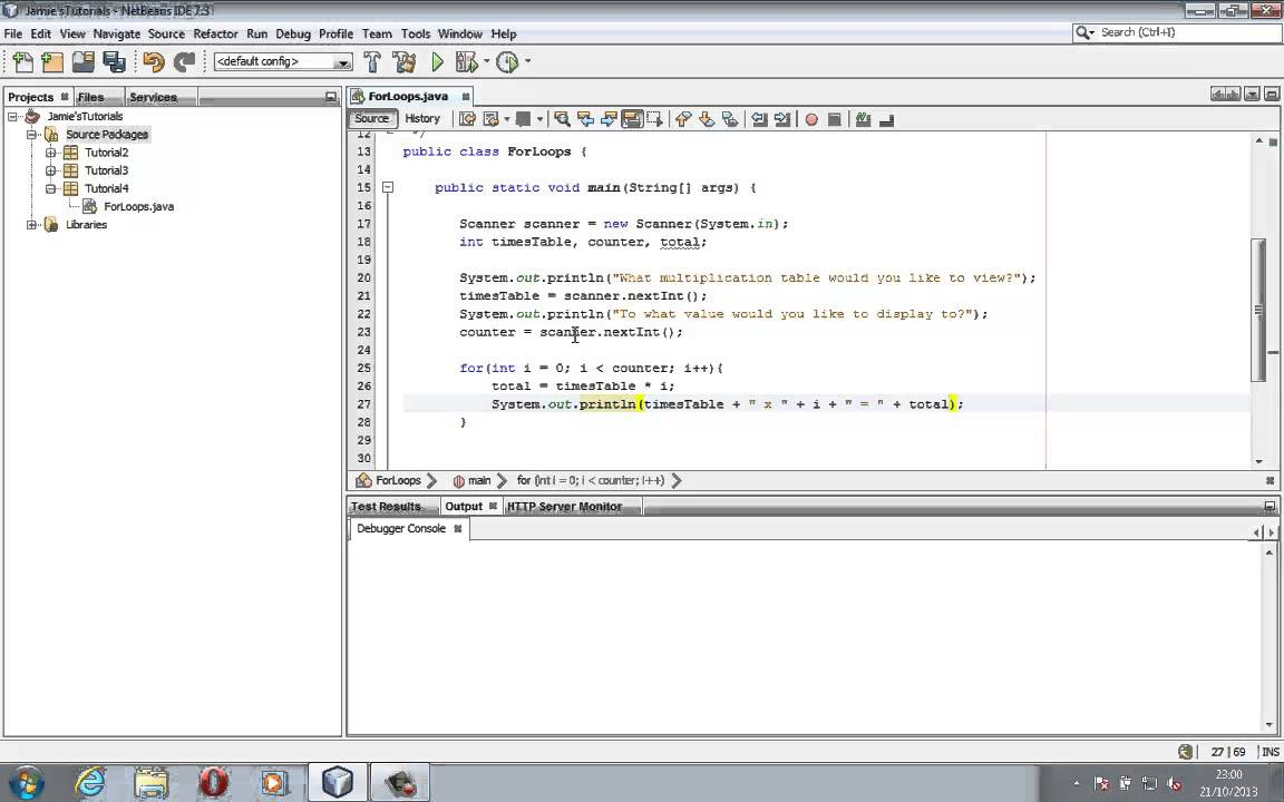 Java Program To Print Multiplication Table Using For Loop Images And