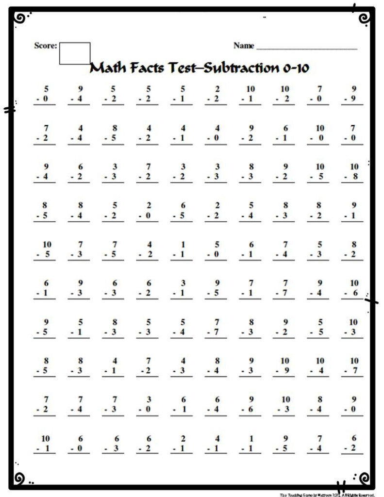 Math Facts Addition & Subtraction 0 20: Tests, Flashcards