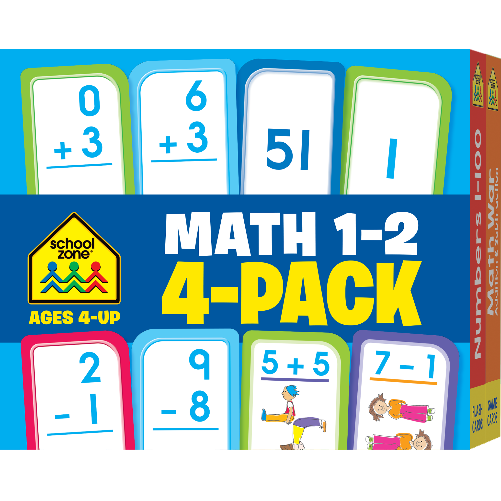 Math Grades 1-2 Flash Cards 4-Pack