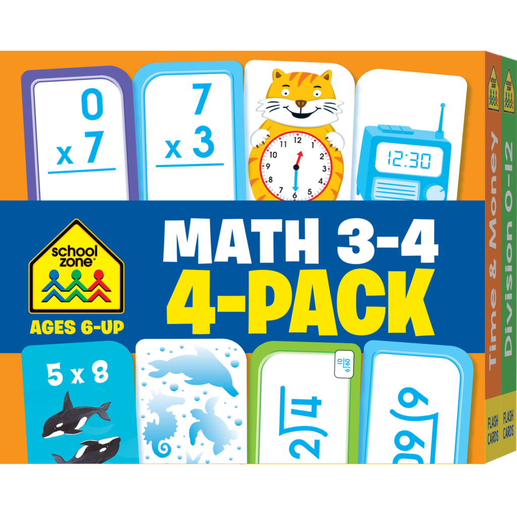 Math Grades 3 4 Flash Cards 4 Pack Math Grades 3 4 Flash Cards 4 Pack