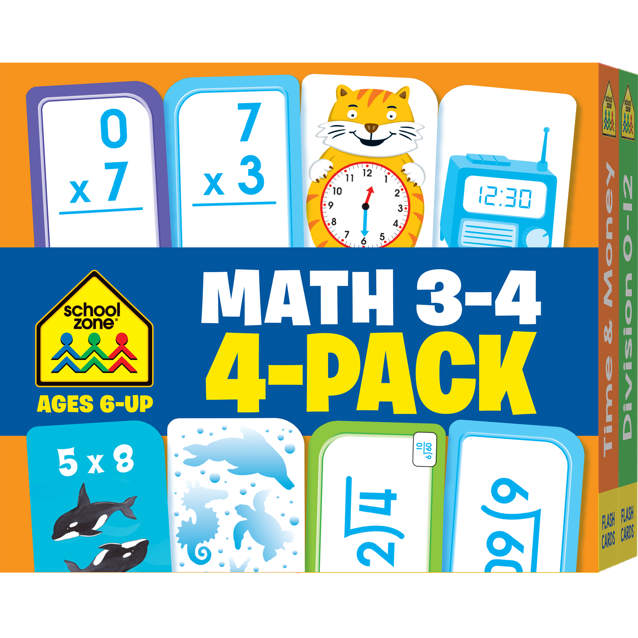Math Grades 3-4 Flash Cards 4-Pack