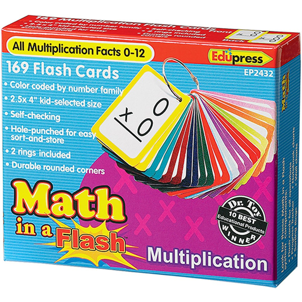 Math In A Flash Color-Coded Multiplication Flash Cards, 169 Cards