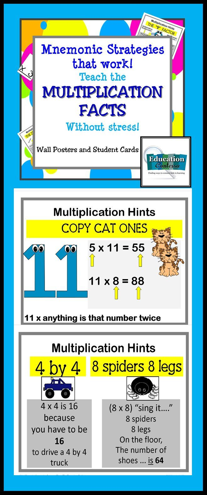 Mnemonic Strategies That Work: Teach Multiplication Facts