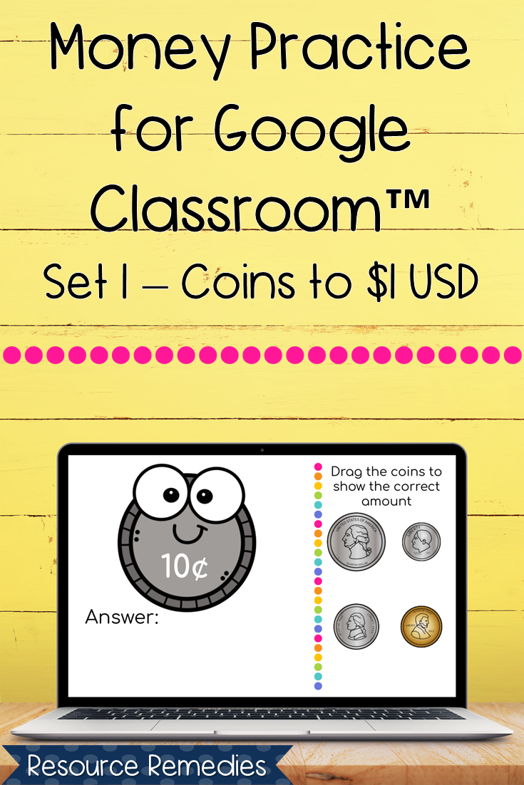 Money Practice For Google Classroom™ | Set 1 Coins To $1 Usd