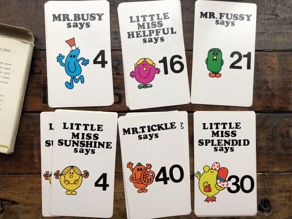 Mr. Men & Little Miss Flash Cards/multiplication Vintage Mr. Men & Little Miss Flash Cards/multiplication Vintage
