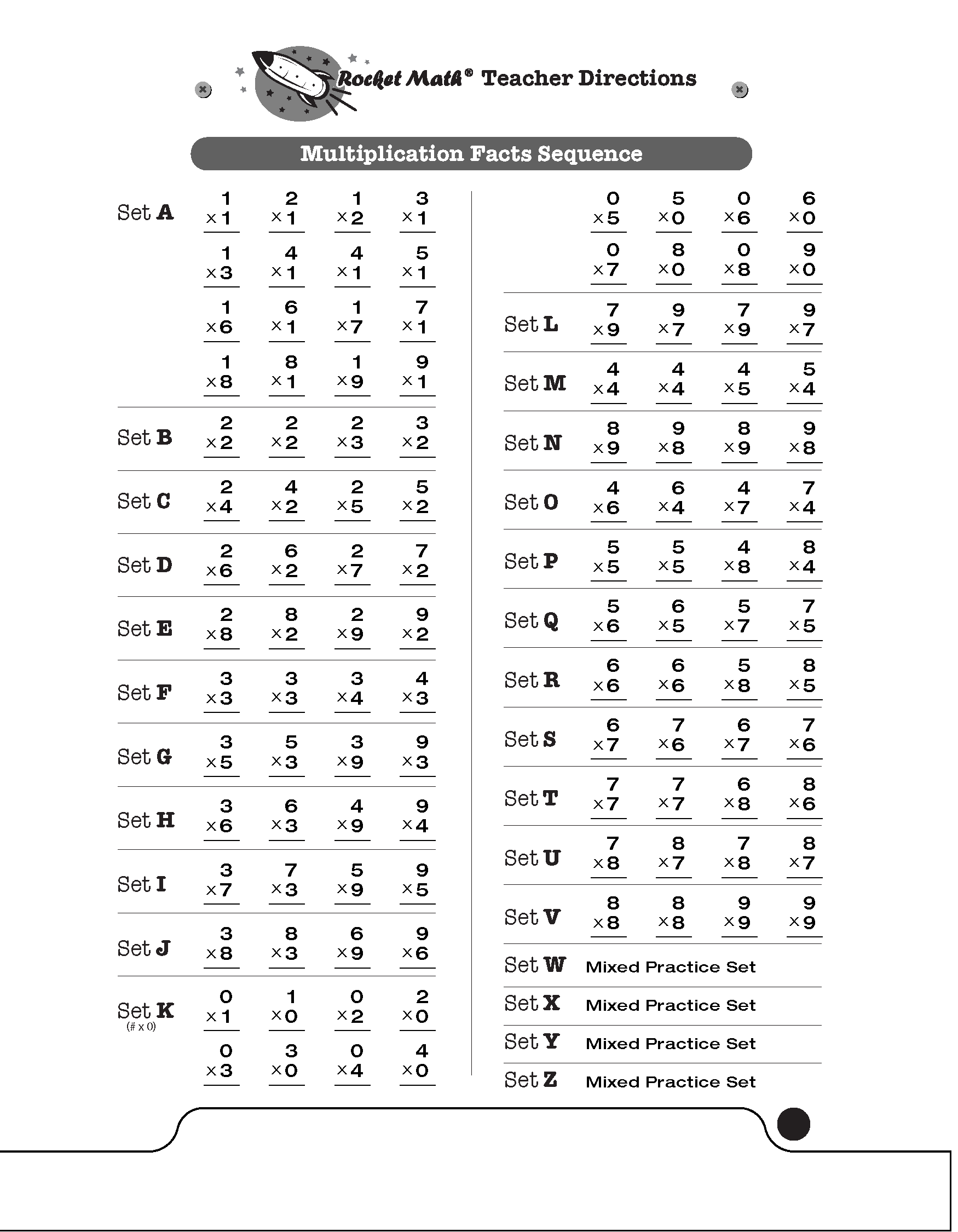 Multiplication 1S Through 9S [Basic] - Rocket Math