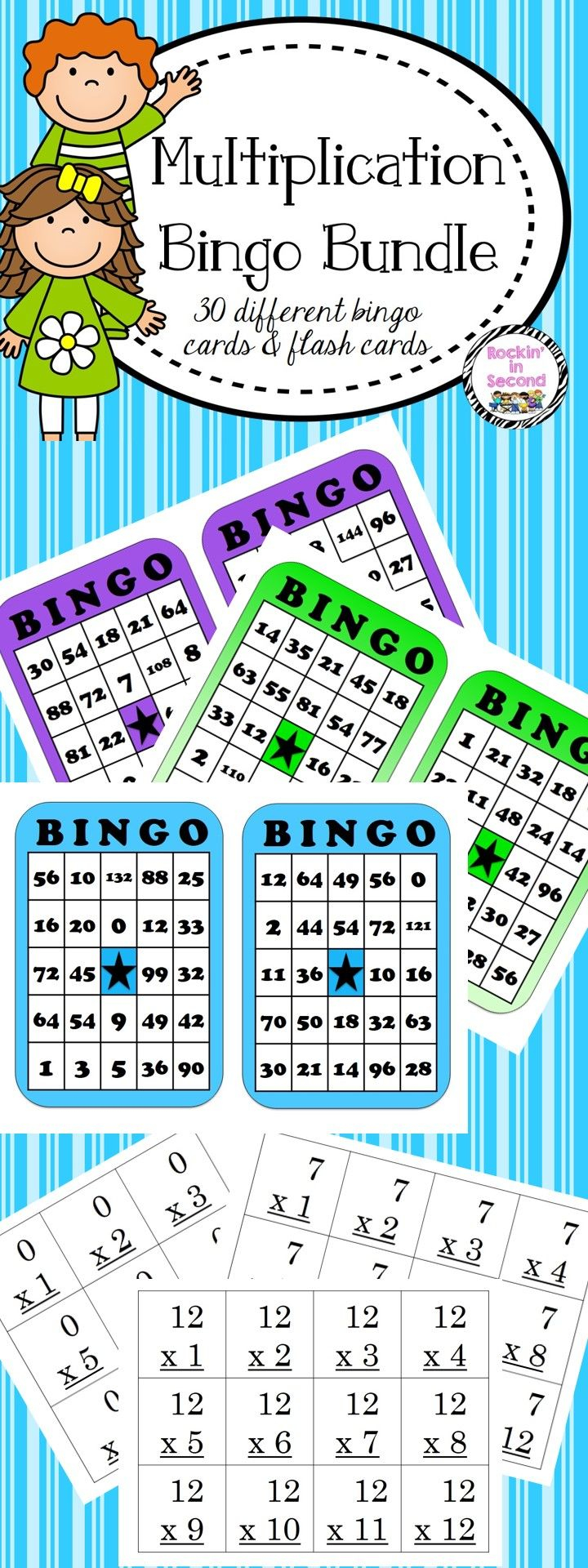 Multiplication Bingo &amp;amp; Flash Cards 0-12 Multiplication Bingo