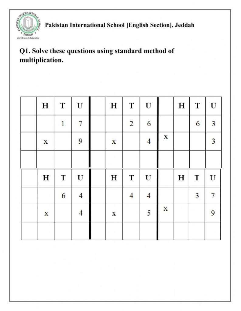 Multiplication Exercise For 4 Multiplication Exercise For 4