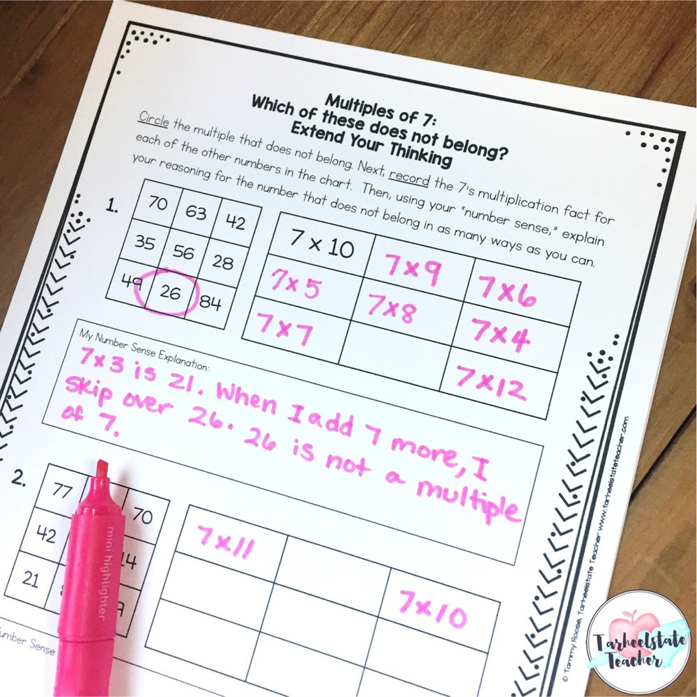 Multiplication Facts Activities: Number Sense Intervention