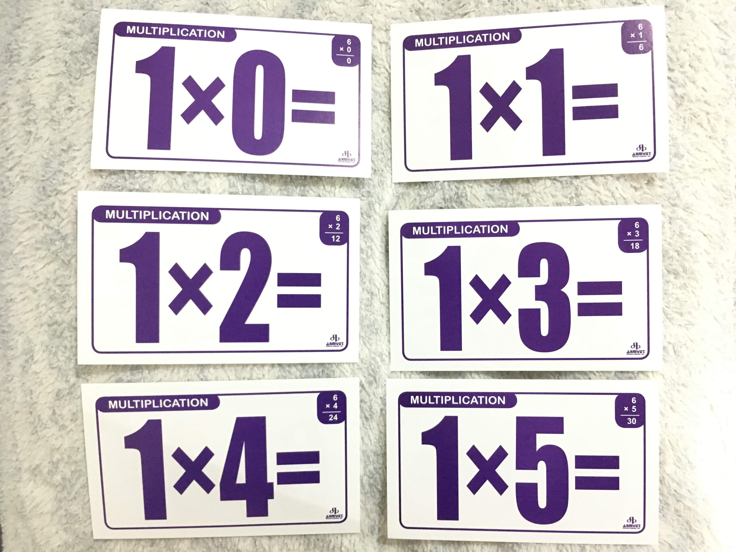 Multiplication Flash Cards For Kids