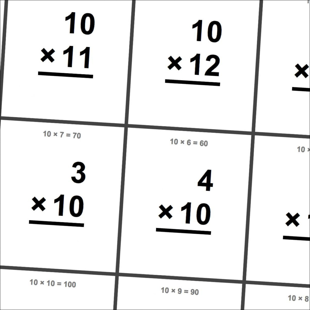 Multiplication Flash Cards With X10, X11, X12 Facts Multiplication Flash Cards With X10, X11, X12 Facts