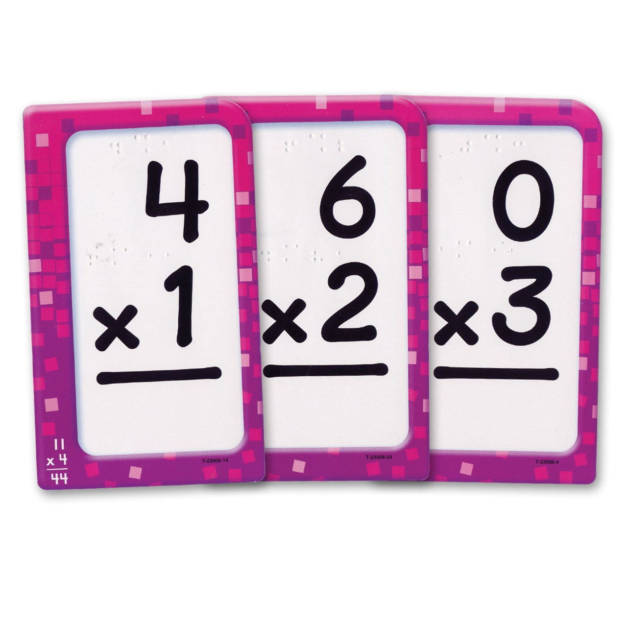 Multiplication Pocket Flash Cards With Braille