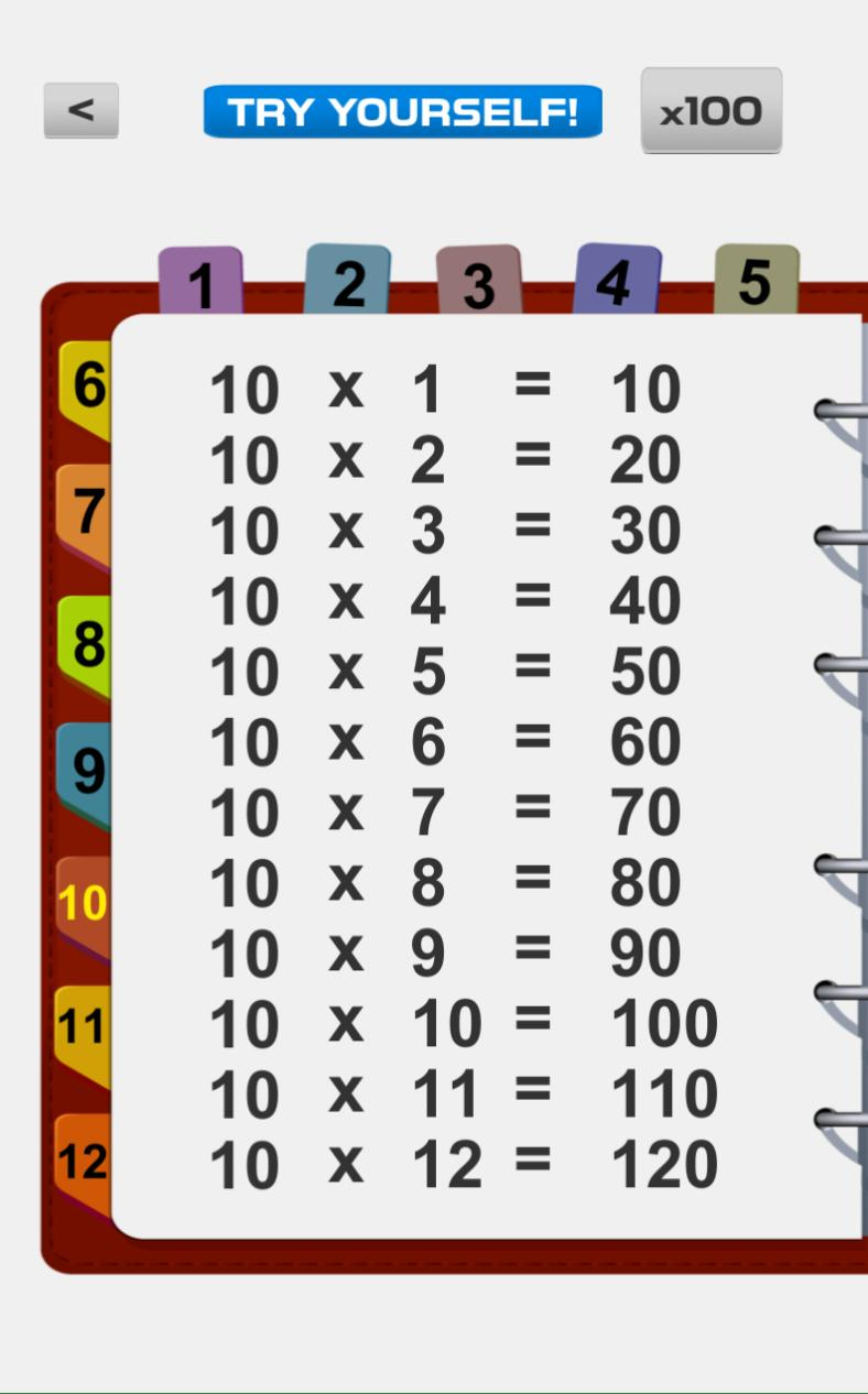 Multiplication Table: Fast Math Tables To 100 For Android