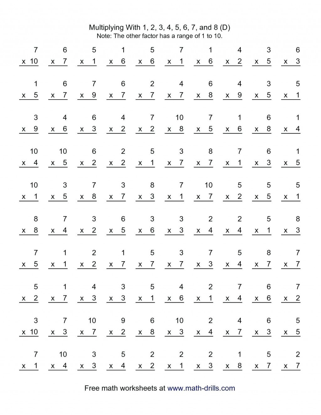 Multiplication Table Printable Up To Free Worksheets Grade
