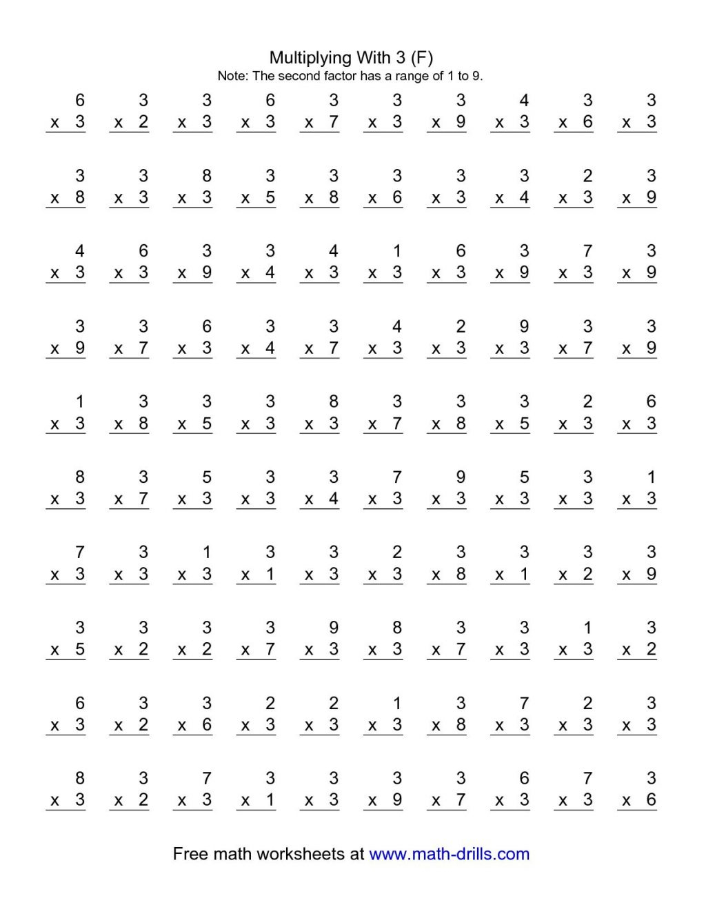 Multiplication Table Worksheet 1 1000 | Printable Worksheets