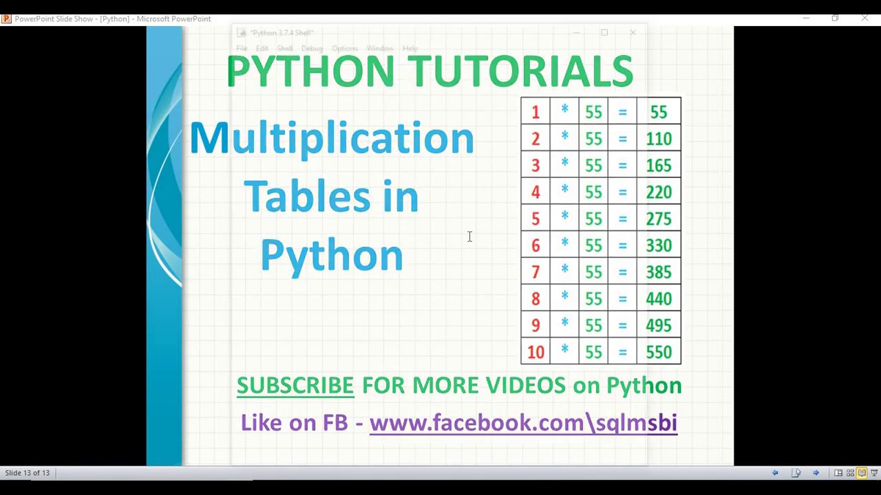 Multiplication Tables In Python | Python Tables Examples | Python Tutorials