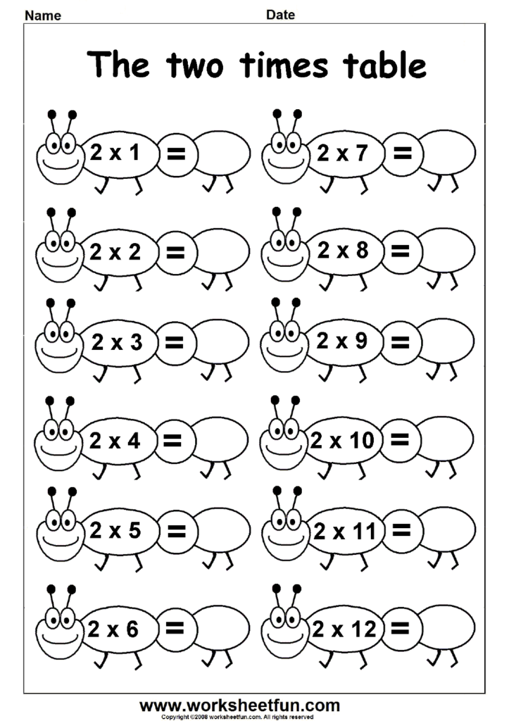Multiplication Times Tables Worksheets – 2, 3, 4, 5, 6 & 7 Multiplication Times Tables Worksheets – 2, 3, 4, 5, 6 & 7