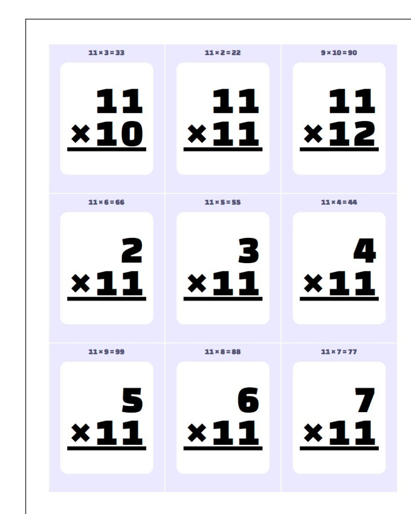 Multiplication10, 11, 12 Flash Cards Multiplication10, 11, 12 Flash Cards