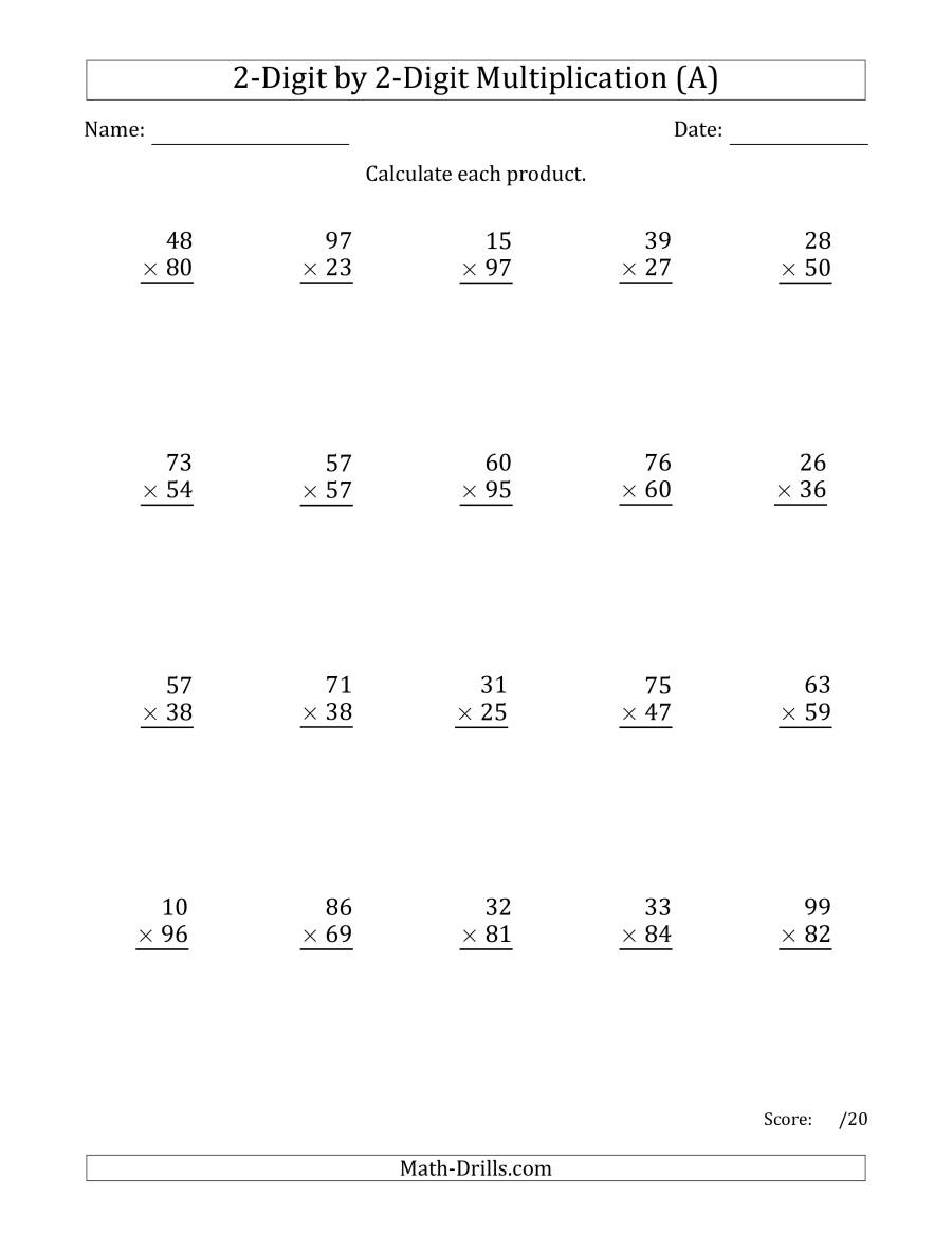 Multiplying 2-Digit2-Digit Numbers With Comma-Separated