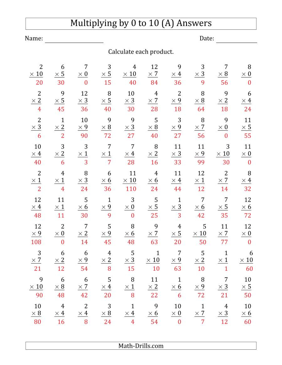 Multiplyinganchor Facts And Multiplication Worksheets throughout Multiplication Worksheets High School