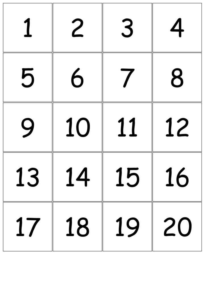 Number+Cards+1 20 | Printable Numbers, Large Printable