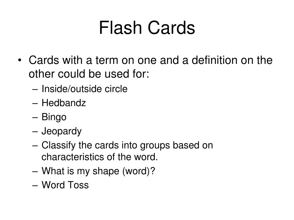 Ppt - Flash Cards Powerpoint Presentation, Free Download