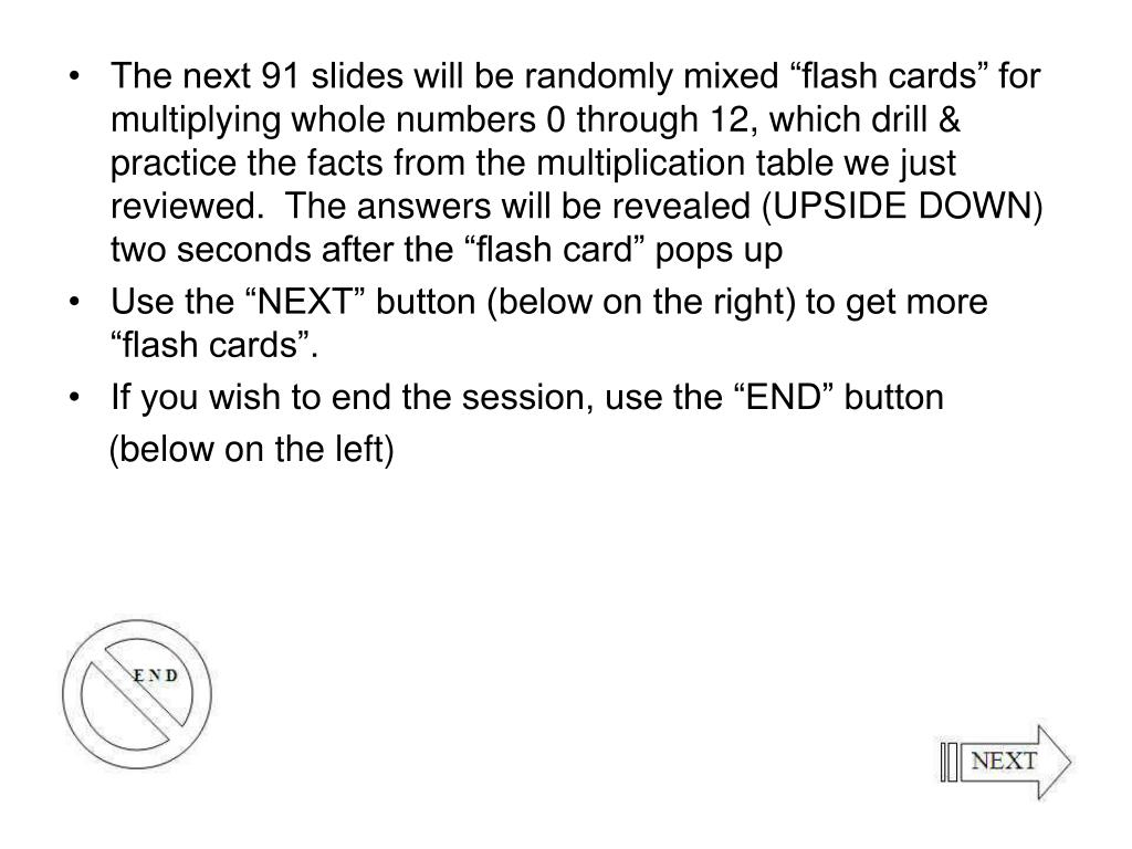 Ppt Single Digit Whole Number Multiplication Flashcards Ppt Single Digit Whole Number Multiplication Flashcards