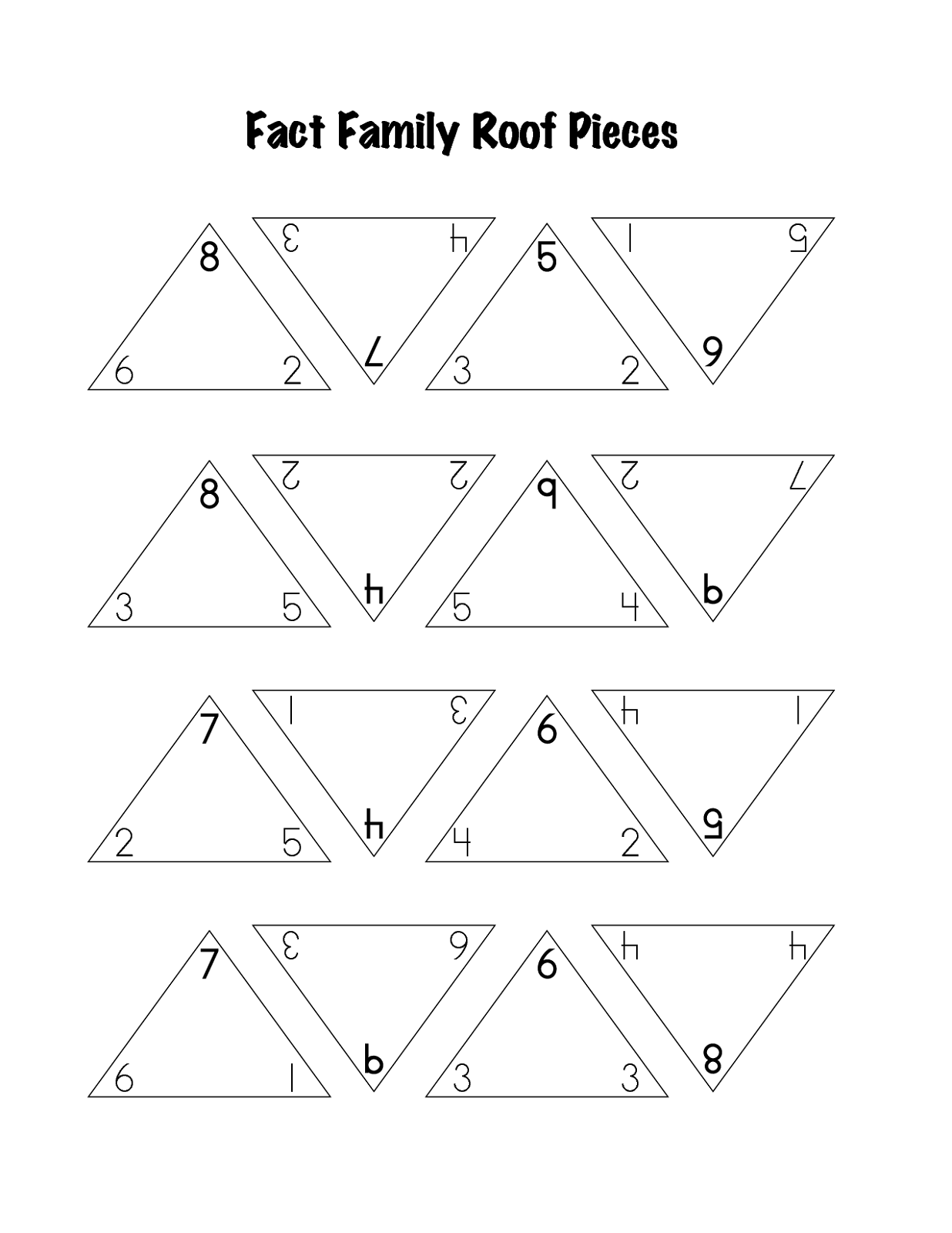 Printable Fact Triangles Worksheets | Activity Shelter