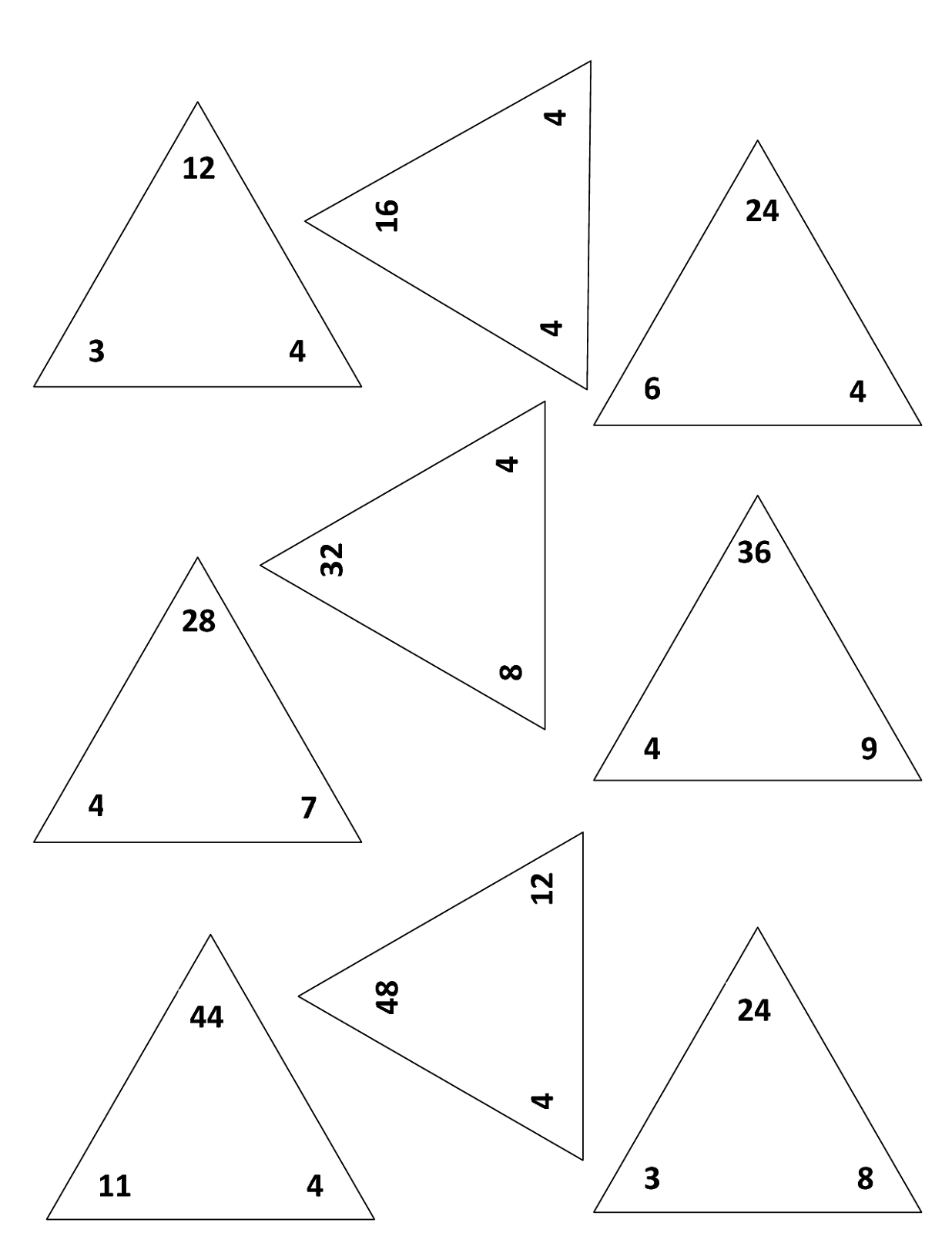 Printable Fact Triangles Worksheets | Activity Shelter