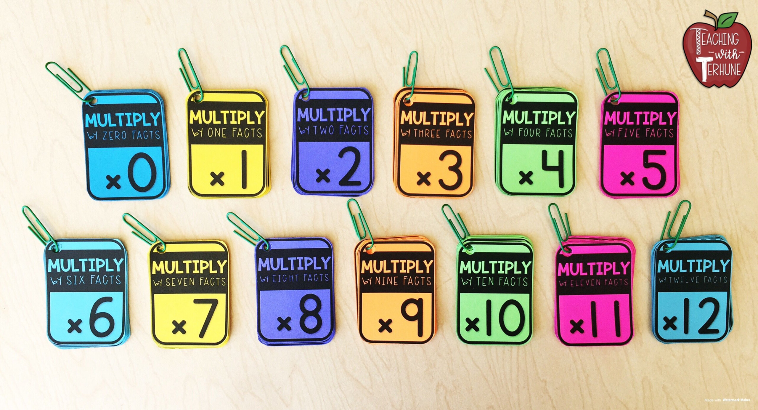 Printable Multiplication Flash Cards #multiplication
